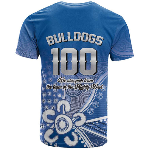 Bulldogs 100-year Anniversary T Shirt Simple Aboriginal Motif - Aussie Hoodie