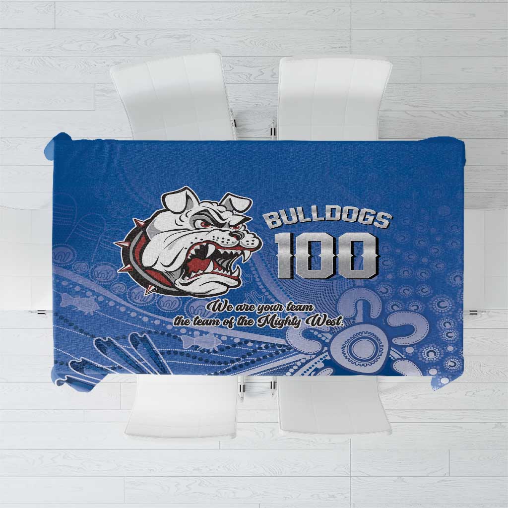 Bulldogs 100-year Anniversary Tablecloth Simple Aboriginal Motif - Aussie Hoodie