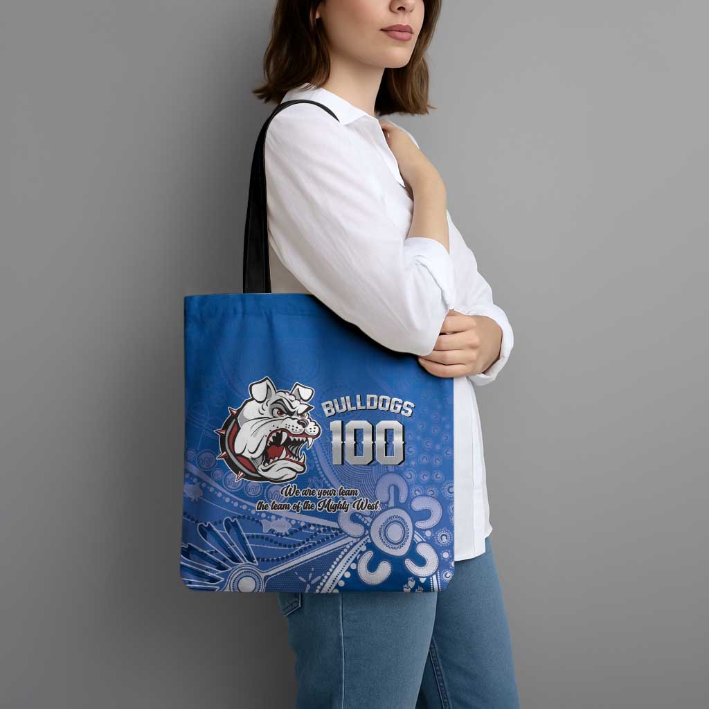 Bulldogs 100-year Anniversary Tote Bag Simple Aboriginal Motif - Aussie Hoodie