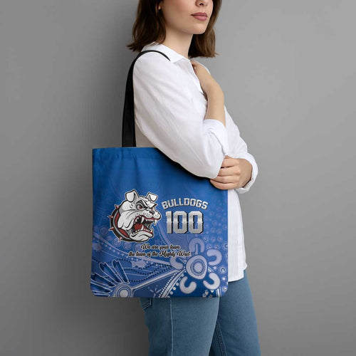 Bulldogs 100-year Anniversary Tote Bag Simple Aboriginal Motif - Aussie Hoodie