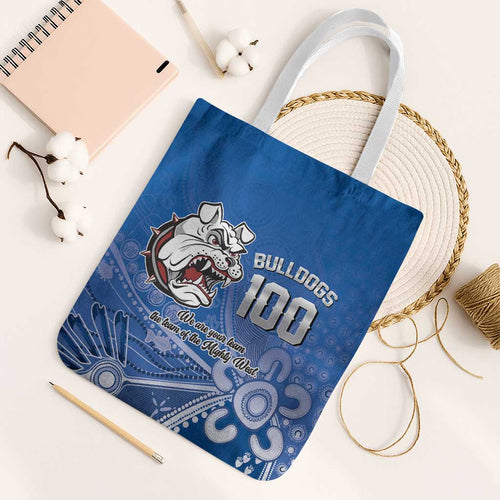 Bulldogs 100-year Anniversary Tote Bag Simple Aboriginal Motif - Aussie Hoodie