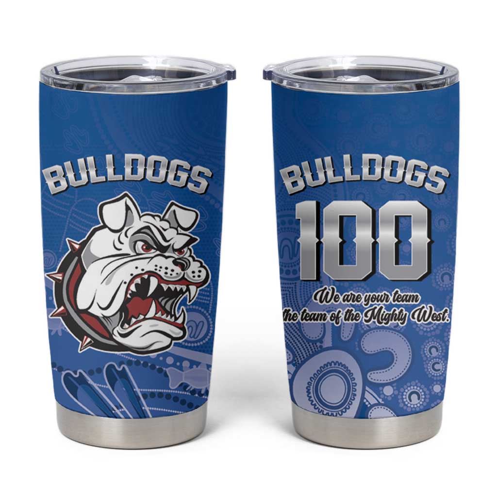 Bulldogs 100-year Anniversary Tumbler Cup Simple Aboriginal Motif - Aussie Hoodie