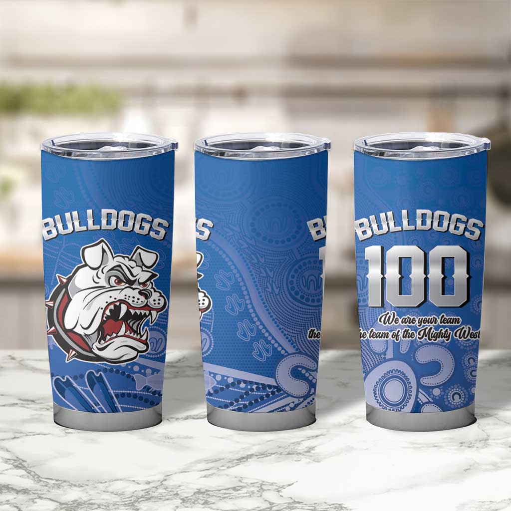 Bulldogs 100-year Anniversary Tumbler Cup Simple Aboriginal Motif - Aussie Hoodie
