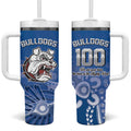 Bulldogs 100-year Anniversary Tumbler With Handle Simple Aboriginal Motif - Aussie Hoodie