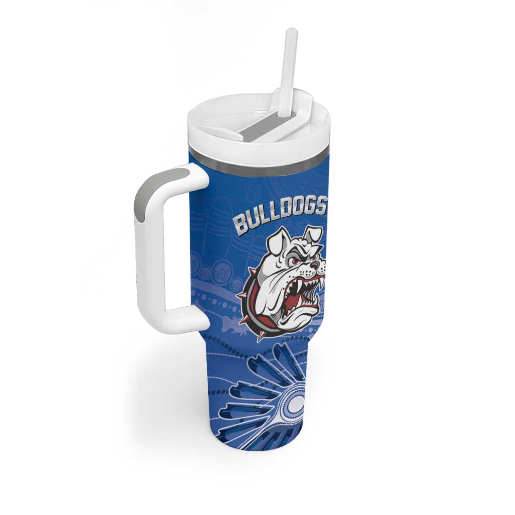 Bulldogs 100-year Anniversary Tumbler With Handle Simple Aboriginal Motif - Aussie Hoodie