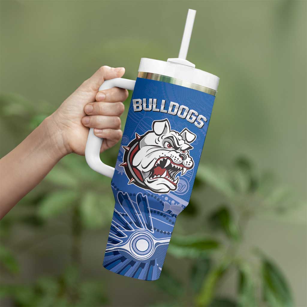Bulldogs 100-year Anniversary Tumbler With Handle Simple Aboriginal Motif - Aussie Hoodie