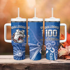 Bulldogs 100-year Anniversary Tumbler With Handle Simple Aboriginal Motif - Aussie Hoodie