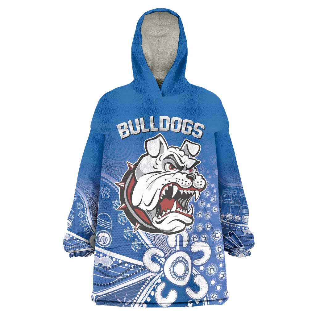 Bulldogs 100-year Anniversary Wearable Blanket Hoodie Simple Aboriginal Motif - Aussie Hoodie