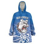 Bulldogs 100-year Anniversary Wearable Blanket Hoodie Simple Aboriginal Motif - Aussie Hoodie