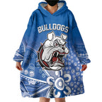 Bulldogs 100-year Anniversary Wearable Blanket Hoodie Simple Aboriginal Motif - Aussie Hoodie