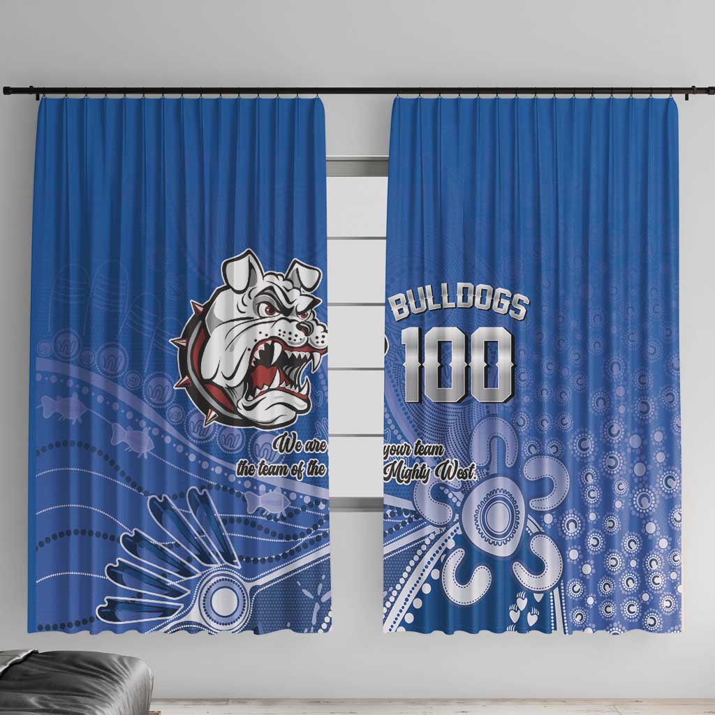 Bulldogs 100-year Anniversary Window Curtain Simple Aboriginal Motif - Aussie Hoodie