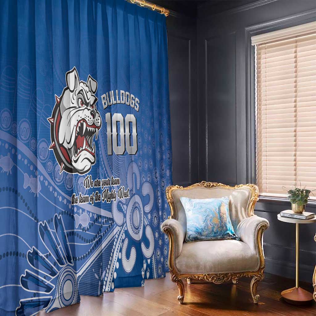 Bulldogs 100-year Anniversary Window Curtain Simple Aboriginal Motif - Aussie Hoodie