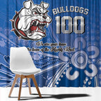 Bulldogs 100-year Anniversary Window Curtain Simple Aboriginal Motif - Aussie Hoodie