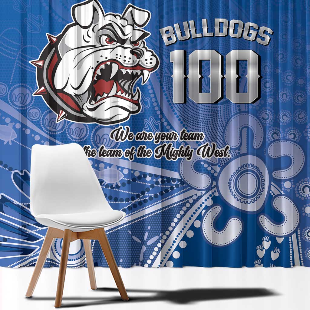 Bulldogs 100-year Anniversary Window Curtain Simple Aboriginal Motif - Aussie Hoodie