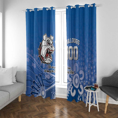 Bulldogs 100-year Anniversary Window Curtain Simple Aboriginal Motif - Aussie Hoodie