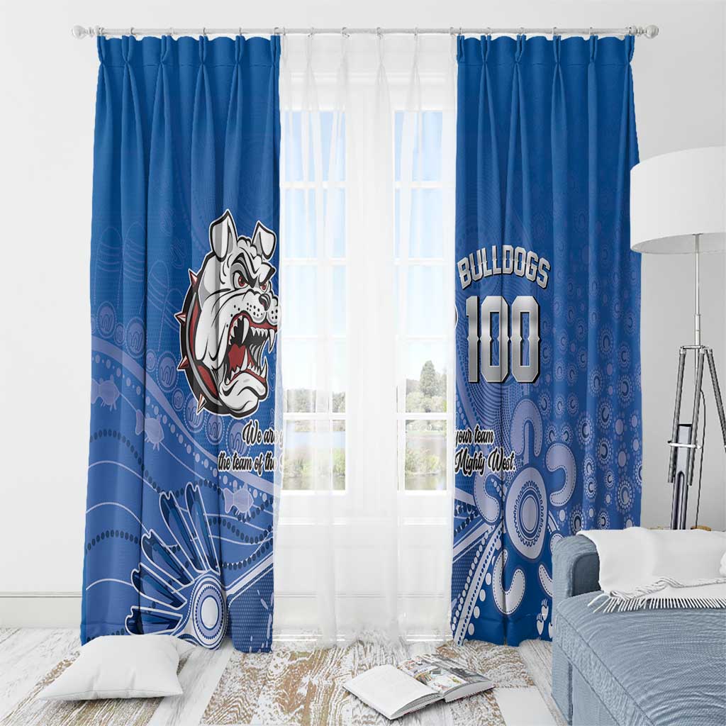 Bulldogs 100-year Anniversary Window Curtain Simple Aboriginal Motif - Aussie Hoodie