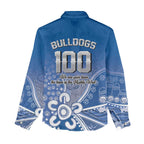 Bulldogs 100-year Anniversary Women Casual Shirt Simple Aboriginal Motif - Aussie Hoodie