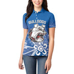 Bulldogs 100-year Anniversary Women Polo Shirt Simple Aboriginal Motif - Aussie Hoodie