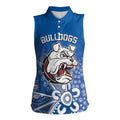 Bulldogs 100-year Anniversary Women Sleeveless Polo Shirt Simple Aboriginal Motif - Aussie Hoodie