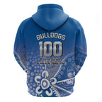 Bulldogs 100-year Anniversary Zip Hoodie Simple Aboriginal Motif - Aussie Hoodie