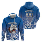 Bulldogs 100-year Anniversary Zip Hoodie Simple Aboriginal Motif - Aussie Hoodie