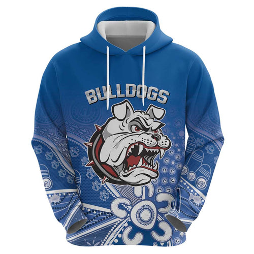 Bulldogs 100-year Anniversary Zip Hoodie Simple Aboriginal Motif - Aussie Hoodie