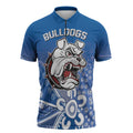 Bulldogs 100-year Anniversary Zipper Polo Shirt Simple Aboriginal Motif - Aussie Hoodie