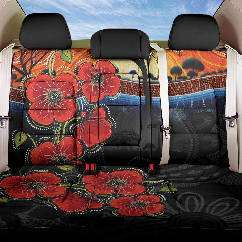 ANZAC Day Australia Poppy Flower Back Car Seat Cover Aboriginal Style