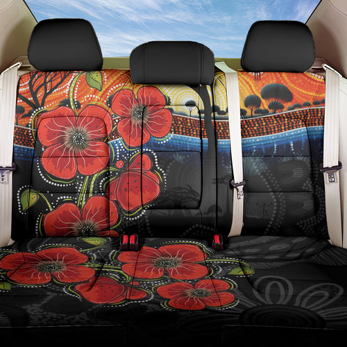 ANZAC Day Australia Poppy Flower Back Car Seat Cover Aboriginal Style