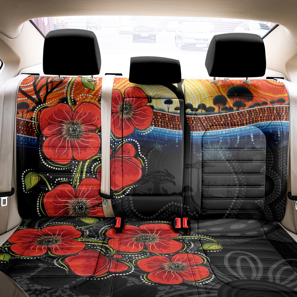 ANZAC Day Australia Poppy Flower Back Car Seat Cover Aboriginal Style