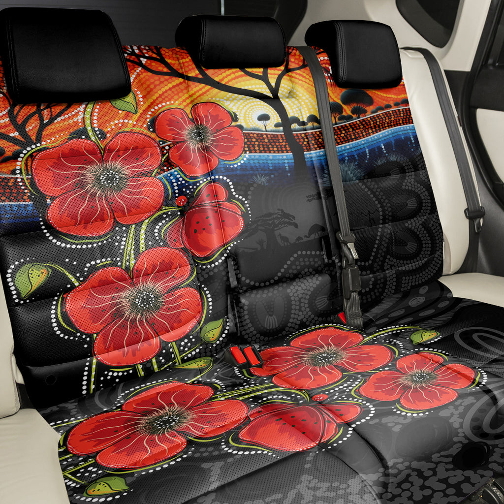 ANZAC Day Australia Poppy Flower Back Car Seat Cover Aboriginal Style