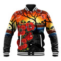 ANZAC Day Australia Poppy Flower Baseball Jacket Aboriginal Style