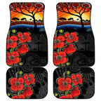 ANZAC Day Australia Poppy Flower Car Mats Aboriginal Style