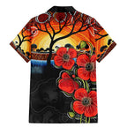ANZAC Day Australia Poppy Flower Family Matching Mermaid Dress and Hawaiian Shirt Aboriginal Style