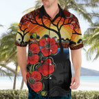 ANZAC Day Australia Poppy Flower Hawaiian Shirt Aboriginal Style
