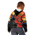 ANZAC Day Australia Poppy Flower Kid Hoodie Aboriginal Style