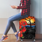 ANZAC Day Australia Poppy Flower Luggage Cover Aboriginal Style