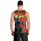 ANZAC Day Australia Poppy Flower Men Tank Top Aboriginal Style