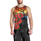 ANZAC Day Australia Poppy Flower Men Tank Top Aboriginal Style