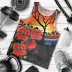 ANZAC Day Australia Poppy Flower Men Tank Top Aboriginal Style