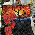 ANZAC Day Australia Poppy Flower Quilt Aboriginal Style
