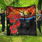 ANZAC Day Australia Poppy Flower Quilt Aboriginal Style