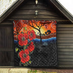 ANZAC Day Australia Poppy Flower Quilt Aboriginal Style