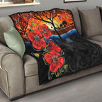 ANZAC Day Australia Poppy Flower Quilt Aboriginal Style