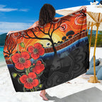 ANZAC Day Australia Poppy Flower Sarong Aboriginal Style