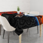 ANZAC Day Australia Poppy Flower Tablecloth Aboriginal Style