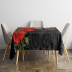 ANZAC Day Australia Poppy Flower Tablecloth Aboriginal Style