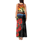 ANZAC Day Australia Poppy Flower Tank Maxi Dress Aboriginal Style