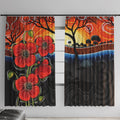 ANZAC Day Australia Poppy Flower Window Curtain Aboriginal Style