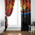 ANZAC Day Australia Poppy Flower Window Curtain Aboriginal Style